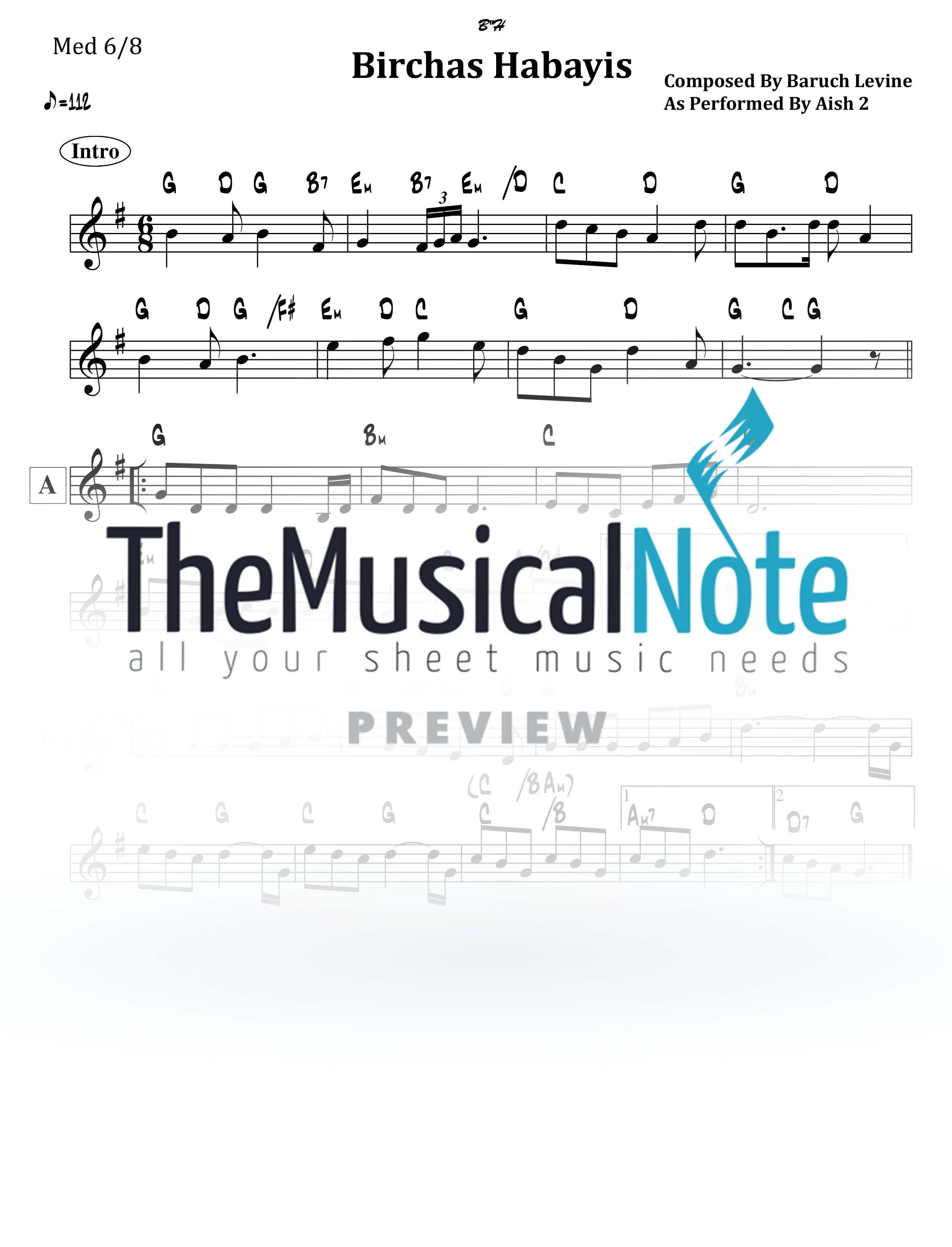 Abie Rotenberg, Baruch Levine, Shlomo Simcha - Birchas Habayis (Lead Sheet)