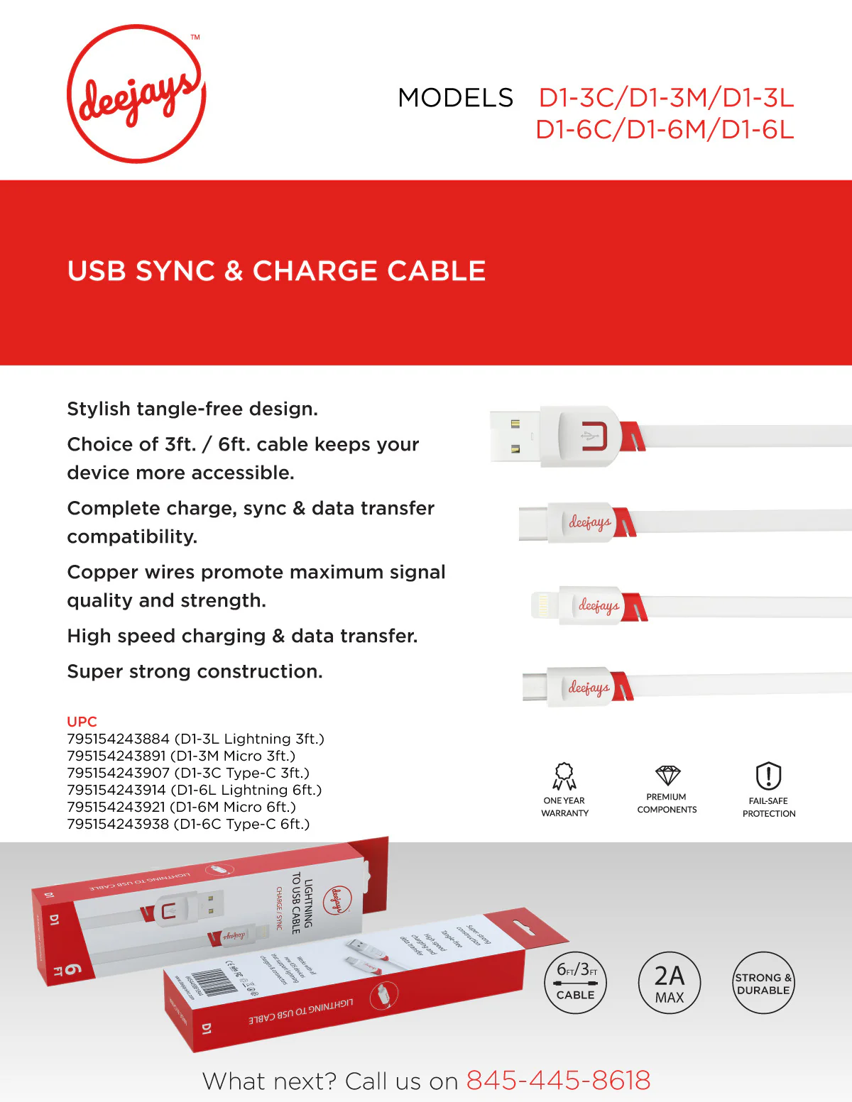 D1 3FT USB Cable