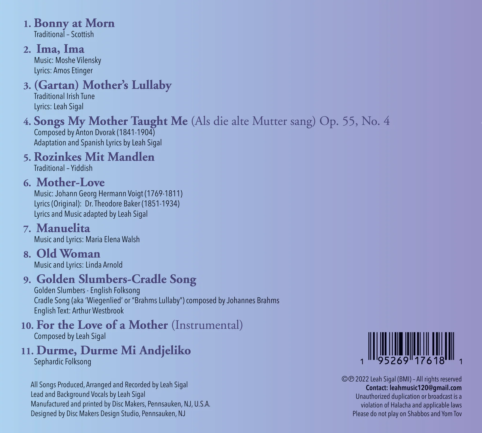 Leah Sigal - Mothers and Lullabies - Image 2