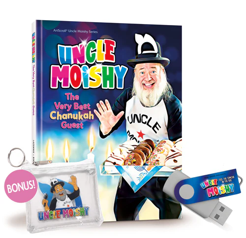 Uncle Moishy - Chanukah Book + CD/USB + FREE Tzedakah Pouch - Image 2