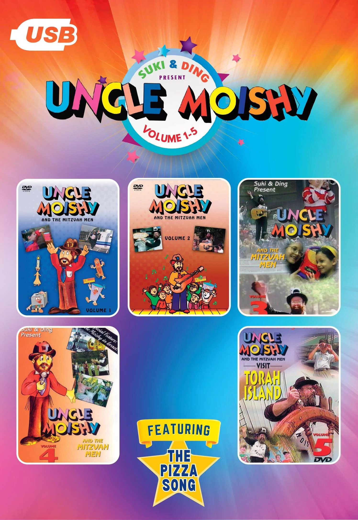 Uncle Moishy - Vol. 1-5 USB (Video)
